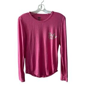 PINK Victoria's Secret Y2K Pajama Top Hot Pink Cozy Size Small